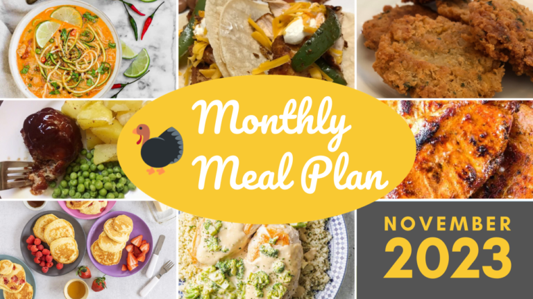 Southern Savers FREE November 2023 Monthly Meal Plan