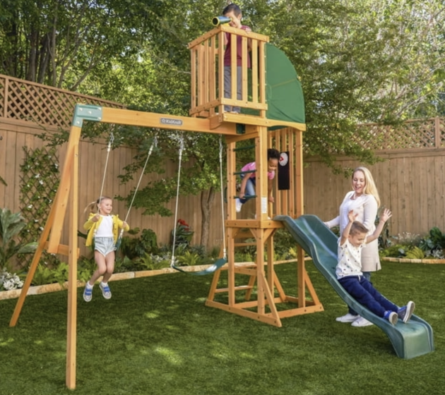KidKraft Hawk Tower Wooden Swing Set