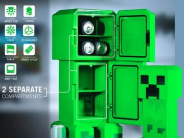 Minecraft Green Creeper Body 8L Mini Fridge $55 Shipped Free (Reg. $168) – 8L Capacity, Holds Up To x12 355ml (12oz) Cans