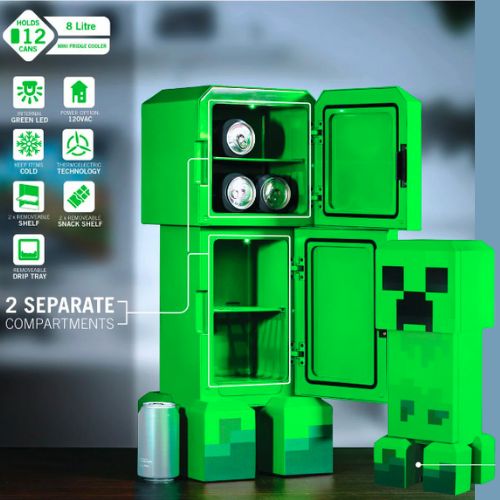Minecraft Green Creeper Body 8L Mini Fridge $55 Shipped Free (Reg. $168) – 8L Capacity, Holds Up To x12 355ml (12oz) Cans
