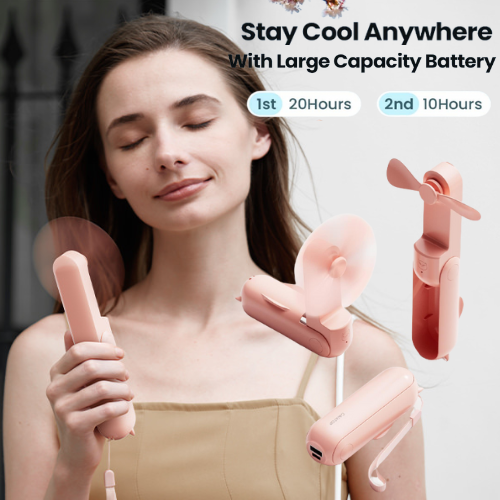 Portable Handheld Fan with USB Rechargeable 2000mAh Battery $8.24 After Code (Reg. $20) – 1.8K+ FAB Ratings!