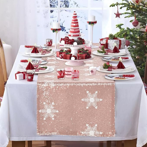 Christmas Snowflake Sequin Table Runner from $4.99 After Coupon + Code (Reg. $16+) – 3 Colors