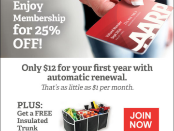 Become an AARP Member and Save 25%! Only $12 for your first year with auto renewal + Get a Free Insulated Trunk Organizer or 5-Port Charging Hub!