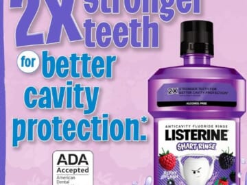 Listerine Smart Rinse Kids’ Mouthwash (Berry Splash) as low as $2.86/Bottle when you buy 4 (Reg. $4.69) + Free Shipping