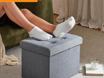 Folding Cube Storage Ottoman $10.79 After Coupon + Code (Reg. $40)