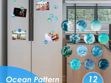 Ocean Pattern 12-Piece Glass Refrigerator Magnets $5.49 After Coupon + Code (Reg. $16) – 46¢ each