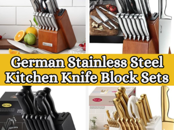 Today Only! German Stainless Steel Kitchen Knife Block Set $47.98 Shipped Free (Reg. $129.99+) – FAB Ratings! 28k+ 4.7/5 Stars!