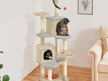 Give your cat the purr-fect spot for both play and relaxation with this Cat Paw-Shaped Play Tower, 65-Inch for just $61.19 After Coupon (Reg. $95.99) + Free Shipping