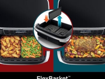 Ninja Foodi 6-in-1 DualZone FlexBasket Air Fryer $99.99 Shipped Free (Reg. $180) – with 7-QT MegaZone & Basket Divider, Lowest price in 30 days