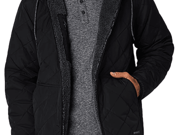Free Country Men's Hooded Sherpa Lined Reversible Midweight Quilted Jacket for $50 + free shipping w/ $75