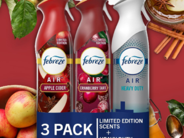 Febreze 3-Pack Apple Cider, Cranberry Tart, & Heavy Duty Crisp Clean Air Fresheners as low as $9.62 Shipped Free (Reg. $11.68) – $3.21/Bottle