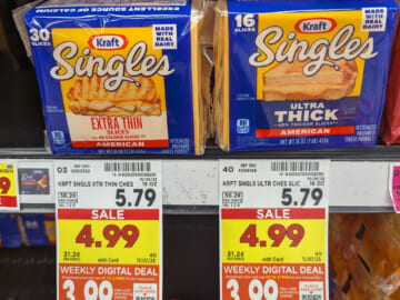 Get Kraft Extra Thin or Ultra Thick Cheese Singles As Low As $3.74 At Kroger (Regular Price $5.79)