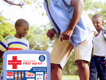 Johnson & Johnson 80-Piece Travel Ready Portable Emergency First Aid Kit as low as $5.24 After Coupon (Reg. $14.69) + Free Shipping