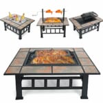 Singlyfire 37" Fire Pit Table with Grill for $90 + free shipping