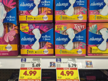 Get Always Pads Or Liners As Low As $3.49 At Kroger