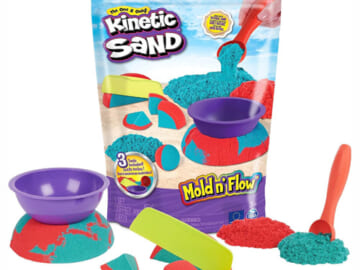 Kinetic Sand Mold n’ Flow, 1.5lbs Red and Teal Play Sand $4.13 EACH when you buy 3 (Reg. $10) – with 3 Tools Sensory Toys