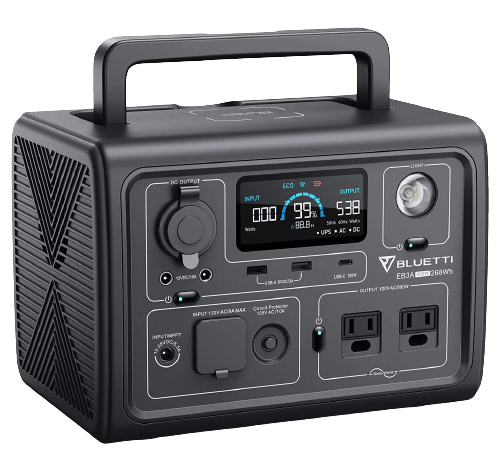Bluetti EB3A 268Wh/600W Portable Power Station for $166 + free shipping