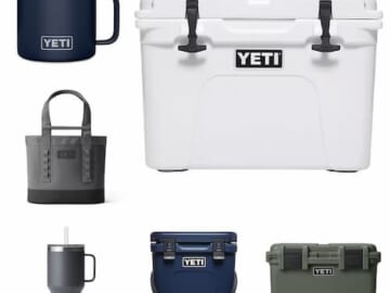 *RARE* Discount on Yeti Coolers, Drinkware, Totes, plus more!