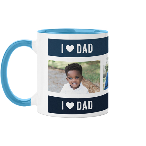 a custom mug with child's picture and i love dad