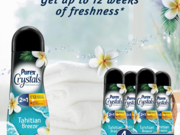 Purex Crystals 4-Pack Tahitian Breeze Fragrance and Scent Booster as low as $10.32 Shipped Free (Reg. $24) – $2.58/21 Oz Bottle
