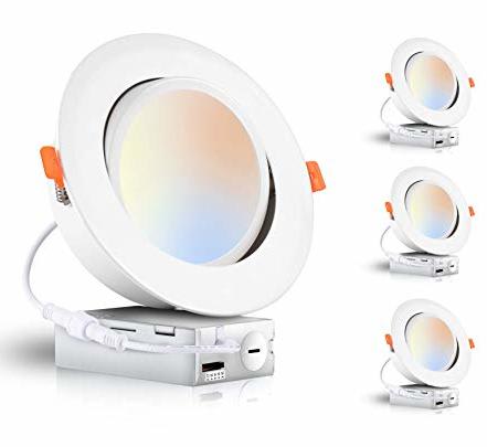 6" 15W LED Gimbal Recessed Light 4-Pack for $61 + free shipping