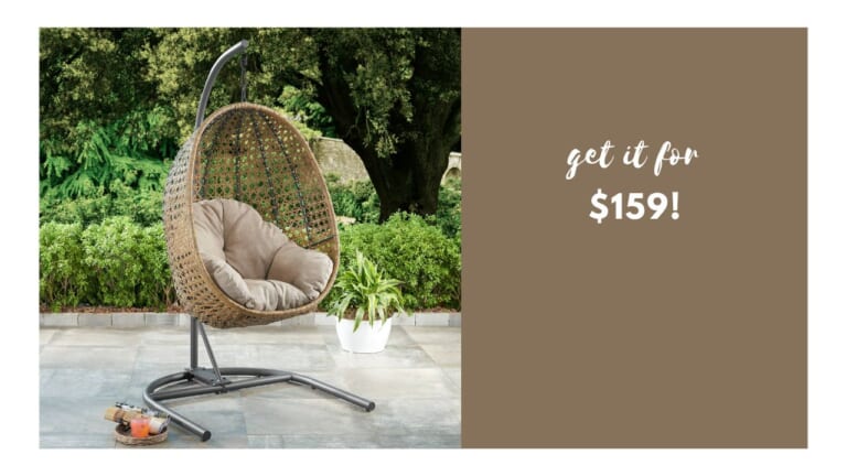Patio Hanging Egg Chair with Stand $159 (reg. $297)