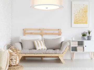 Double Drum Pendant Light Fixture with Adjustable Height Boom