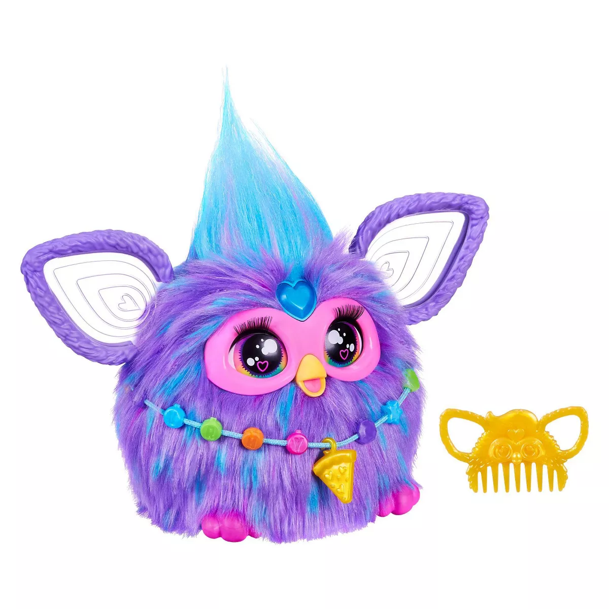 furby with purple and blue fur