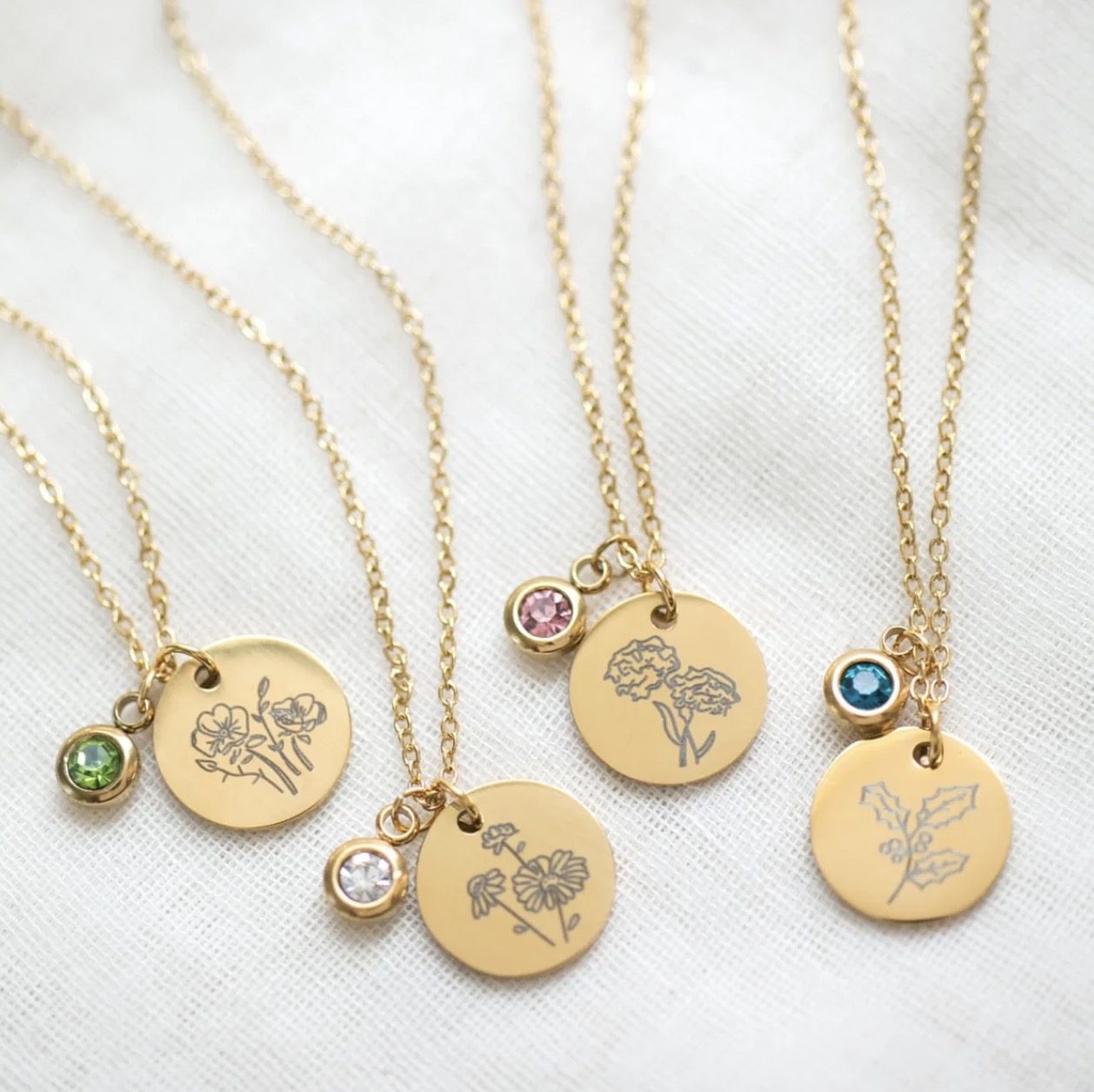 Birthstone & Birth Flower Necklaces