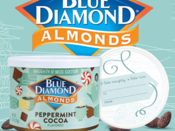 Blue Diamond Almonds Peppermint Cocoa Holiday Snack Nuts as low as $2.52/Can when you buy 4 After Coupon (Reg. $4.19) + Free Shipping, Holiday gift stocking stuffer