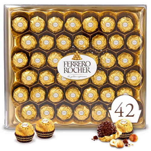 Ferrero Rocher Hazelnut Milk Chocolates Gift Box, 42-Count $13.11 (Reg. $20.19) – 31¢ Each