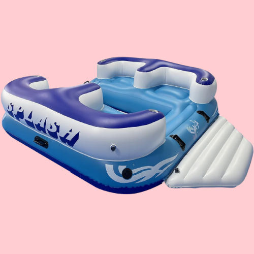 Inflatable 4- Person Floating Island Raft with 4 Drink Holders $100 Shipped Free (Reg. $280) – With free repair kit, 705 lbs max. load