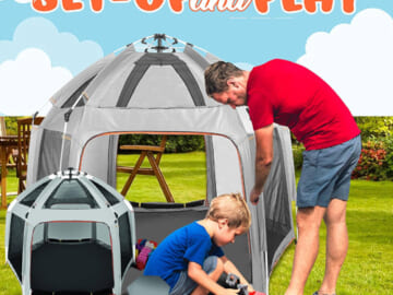 ON-The GO Baby Toddler Pack & Play Playpen with Travel Bag (Gray) $78.71 Shipped Free (Reg. $130) – Lowest price in 30 days