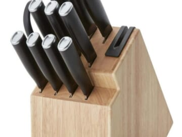 KitchenAid Classic Japanese Steel 12-Piece Knife Block Set with Built-in Sharpener for $39 + free shipping