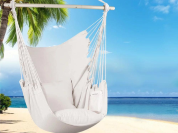 Embrace the peaceful moments with this comfortable and stylish Large Hammock Chair Swing for just $22.99 (Reg. $45.99)