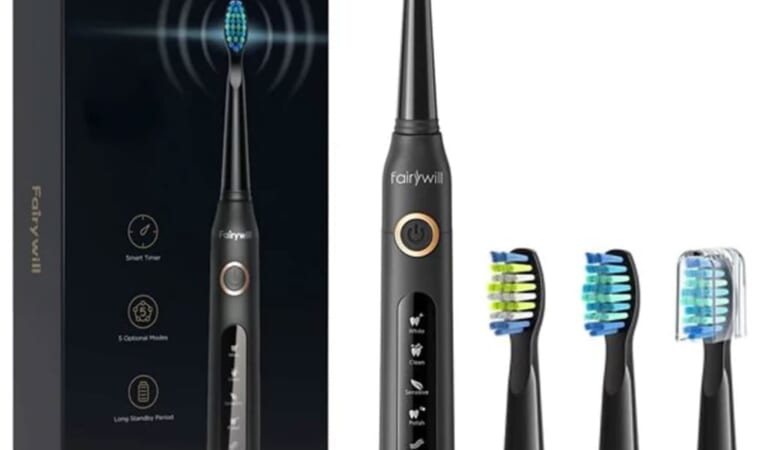 Fairywill Sonic Electric Toothbrush for $17 + free shipping
