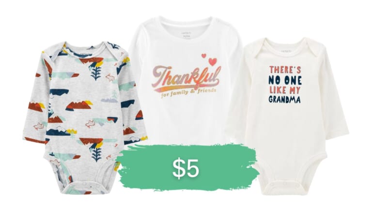 Carter’s $5 Body Suits & Tees | Today only!