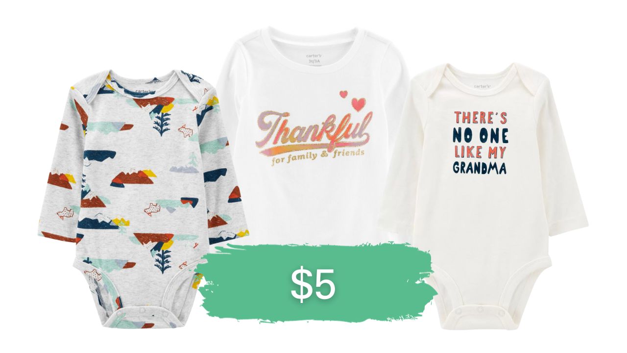 Carter’s $5 Body Suits & Tees | Today only!