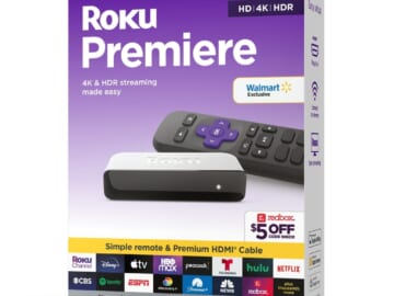 Roku Premiere 4K/HDR Streaming Media Player for $19 + free shipping w/ $35