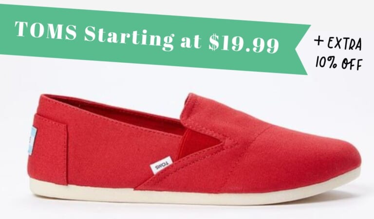 Zulily | TOMS Shoes Starting at $16.99 + Extra 10% off