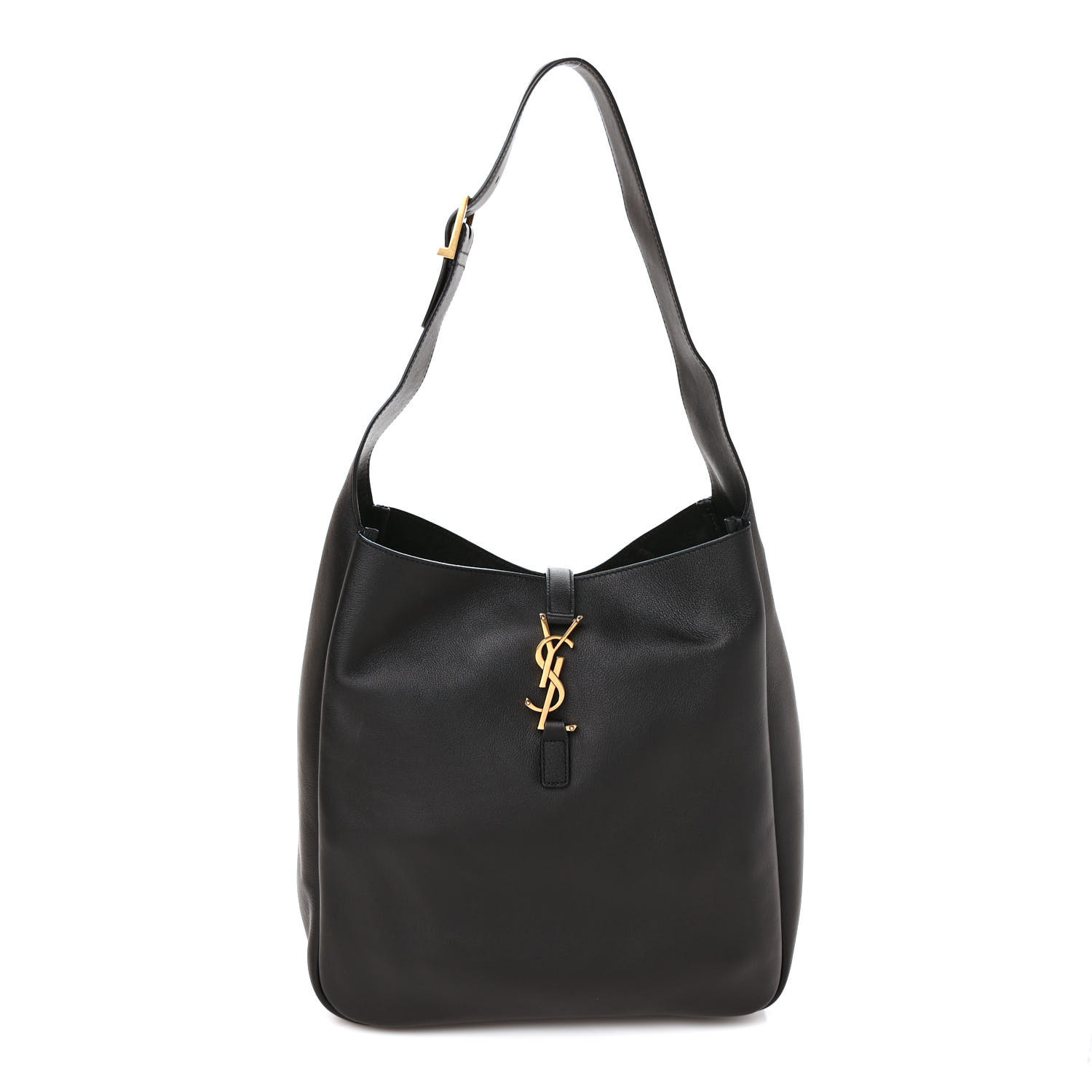 SAINT LAURENT Smooth Calfskin Large Le 5 A 7 Soft Hobo Black by FASHIONPHILE