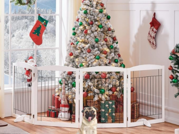 Keep your furry friend safe and secure with this Dog Gate 32” with 4 Panels for just $67.49 After Code + Coupon (Reg. $89.99) + Free Shipping