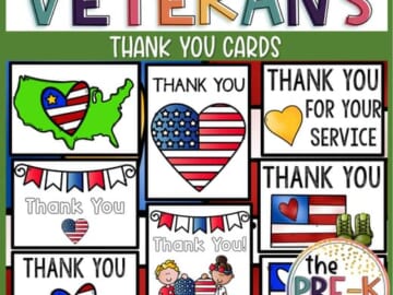 Kids' Veterans Day Printable Cards for free