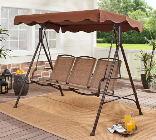Walmart Black Friday! Mainstays 3-Person Sand Dune Canopy Steel Porch Swing $98 Shipped Free (Reg. $198)