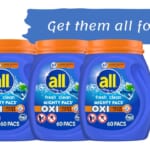 Amazon | 60 Ct All Laundry Detergent Pacs | 3 for $26