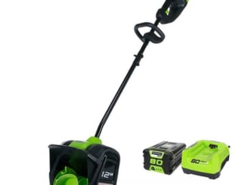 Greenworks 80V 12" Cordless Brushless Snow Shovel with 2.0 Ah Battery, Charger for $240 + free shipping