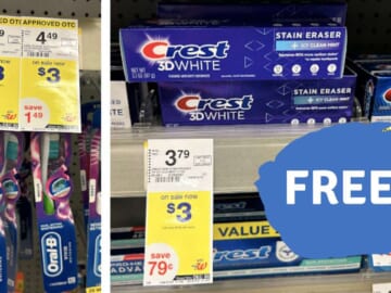 Get a FREE Oral-B Toothbrush & Crest Toothpaste at Walgreens!