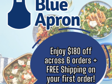 Blue Apron Flash Sale! Enjoy $180 off across 6 orders + your first order ships free!