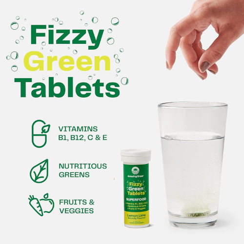 Amazing Grass 60-Count Fizzy Green Superfood Lemon Lime Water Flavoring Tablets $7.99 (Reg. $21.59) – 13¢/Tablet