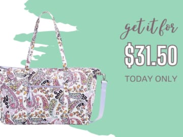 Vera Bradley Travel Tote $31.50 (reg. $150) Today Only!